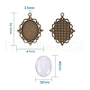 40x30mm Oval Clear Glass Cabochon Covers and Alloy Pendant Cabochon Settings DIY-X0151-AB-FF-2