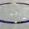 Faceted Round Natural Lapis Lazuli & Natural Freshwater Pearl Beaded Necklaces for Women FS-WGC44BB-01-3