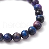 Natural Rainbow Tiger Eye Round Beads Stretch Bracelets for Women Men BJEW-JB11608-4