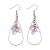 Teardrop 304 Stainless Steel Transparent Glass Dangle Earrings EJEW-JE06404-02-3