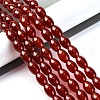 Dyed & Heated Natural Carnelian Beads Strands G-G177-J01-01-1