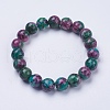 Synthetic Ruby in Zoisite Beaded Stretch Bracelets BJEW-I253-10mm-29-1