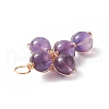 Natural Amethyst Copper Wire Wrapped Pendants PALLOY-JF01981-04-2