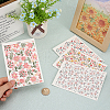 CRASPIRE 20 Sheets 4 Style Flower Pattern Ceramics Clay Water Transfer Paper DIY-CP0010-36B-3