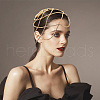 Rhinestone Mesh Headpiece Cap AJEW-WH0413-82A-6