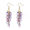 Transparent Glass Bead Cluster Dangle Earrings EJEW-JE05246-4