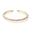 Brass Micro Pave Clear Cubic Zirconia Cuff Bangles BJEW-F411-05G-2