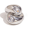 Fashionable 304 Stainless Steel Cubic Zirconia Finger Rings FS-WG3A113-05-2