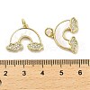 Brass Micro Pave Clear Cubic Zirconia Pendants KK-K365-17G-3