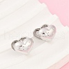 Brass Clear Cubic Zirconia Hoop Earrings EJEW-Q016-07P-5