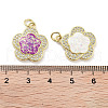 Brass Micro Pave Clear Cubic Zirconia Pendants KK-L213-001G-3