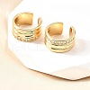 Brass Micro Pave Clear Cubic Zirconia Cuff Earrings EJEW-F370-18G-1