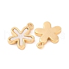 Brass Pave Natural Freshwater Shell Flower Charms KK-S389-04G-2