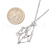 304 Stainless Steel Empty Macrame Pouch Pendant Singapore Chain Necklace Making NJEW-JN05278-3