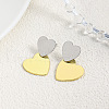 Brass Dangle Stud Earrings EJEW-S262-02GP-1