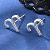 S925 Sterling Silver Stud Earrings EJEW-K303-01S-01-1