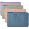 CRASPIRE 4Pcs 4 Colors Litchi Print PU Leather Zip Pouches ABAG-CP0001-06-1