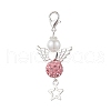 Angel Pave Disco Ball Pendant Decorations HJEW-JM03066-03-2