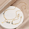 Butterfly Stainless Steel Pendant Slider Necklace & Stud Dangle Earring & Link Bracelet FS-WG94DC7-01-2