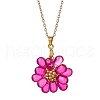 Flower Handmade Glass Seed Beaded Pendant Necklaces NJEW-MZ00096-04-2