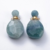 Faceted Natural Green Quartz Openable Perfume Bottle Pendants G-E564-08D-G-2