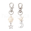 Starfish Turtle Synthetic Turquoise Pendant Decorations HJEW-JM03209-02-2