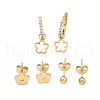304 Stainless Steel Rhinestone Flower & Round Earring Sets EJEW-Z098-12G-4