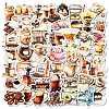 50Pcs Cartoon Coffee Paper Sticker STIC-C012-20-2
