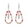 304 Stainless Steel & Glass Seed Beads Dnagle Earrings for Women EJEW-MZ00397-02-2