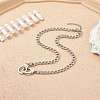 304 Stainless Steel Handcuff Pendant Neckkace with Curb Chains for Men Women NJEW-TA00038-2