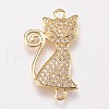 Brass Micro Pave Cubic Alloy Kitten Links connectors ZIRC-A009-43G-1