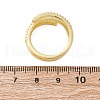 Brass Micro Pave Clear Cubic Zirconia Open Cuff Rings for Women RJEW-S624-04G-5