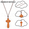 Wood Cross Pendant Decorations WOOD-WH0034-55A-5