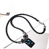 Luminous Alloy Glass Rectangle with Constellation Pendant Black Braided PU Leather Cord Necklaces WGCC9BA-12-1