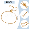 8Pcs 304 Stainless Steel Box Chain Slider Bracelet Makings AJEW-UN00017-3