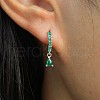 925 Sterling Silverr Micro Pave Cubic Zirconia Geometric Teardrop Hoop Earrings JL9080-4-2