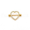 304 Stainless Steel Clear Cubic Zirconia Heart Nipple Rings WG994A5-24-1