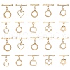 10Pcs 10 Styles Rack Plating Brass Toggle Clasps KK-CJ0002-04-1