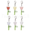 Lily Glass & Acrylic Pendant Decorations HJEW-JM01988-1