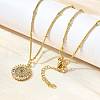 Brass Clear Cubic Zirconia Pendant Necklaces for Women NJEW-A039-02E-G-2