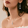 48Pcs 6 Styles Alloy Pave Clear Cubic Zirconia European Dangle Charms PALLOY-FI00002-7