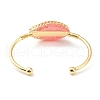Watermelon Stone Glass Horse Eye Wrapped Cuff Bangle G-D458-02G-05-RS-3