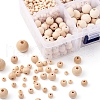 6 Style Natural Round Wood Beads and Jute Cords WOOD-YW0001-02-5