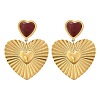 304 Stainless Steel Dangle Stud Earrings with Resin EJEW-V016-07G-4