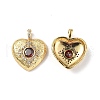 Brass Micro Pave Clear Cubic Zirconia Pendants KK-E068-VF325-1