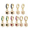 Brass Micro Pave Cubic Zirconia Hoop Earrings EJEW-S277-13G-2