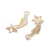 Light Gold Plated Alloy Enamel Pendants ENAM-M219-01KCG-2