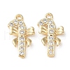 Brass Micro Pave Cubic Zirconia Charms KK-F862-11G-1