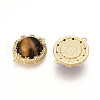 Natural Tiger Eye Connector Charms KK-N258-12G-2