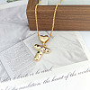 Brass Pave Colorful Cubic Zirconia Heart Initial Pendant Necklaces for Women WGF6021-23-1